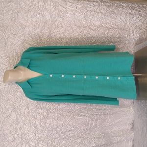 Soft Surroundings Pamplona Tunic Aqua Blue size large